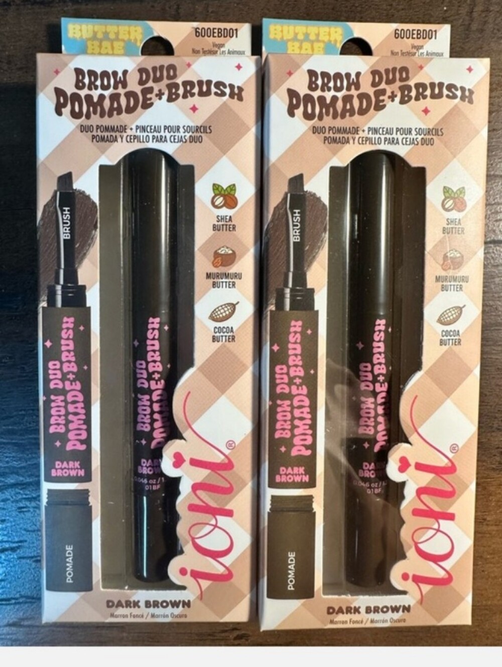 Ioni Duo Brow Pomade + Brush — Dark Brown